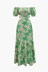 The Shoulder Tie Back Maxi Dress