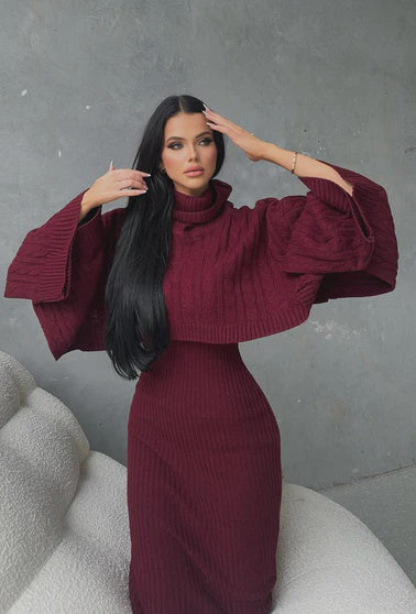 MIDI sweater dress burgundy