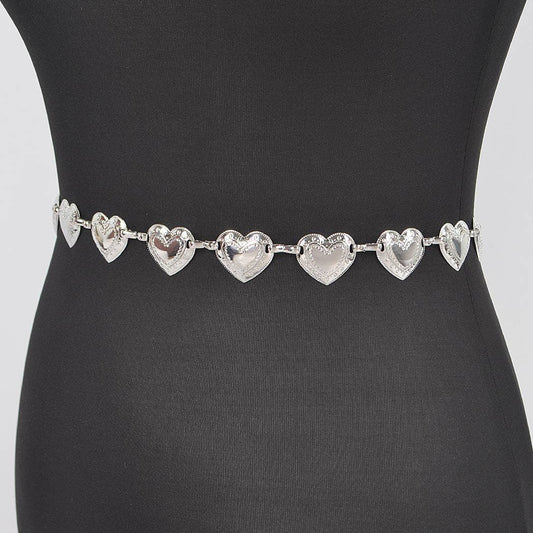 Heart Shape Metal Chain Belt