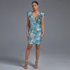 Dress V Neck Ruffles Sleeveless