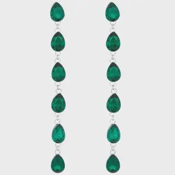 Six Tear Drop Link Dangle Earrings