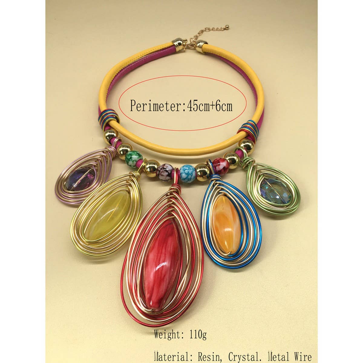 EXAGGERATED HAND-WOVEN RESIN NECKLACE SET
