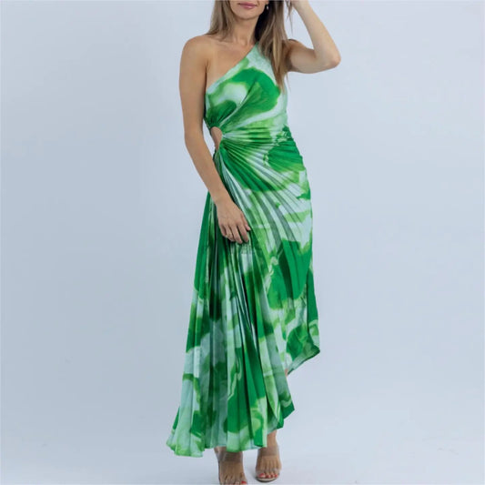 Sexy Slip Beach Long Printed Dress “Small”
