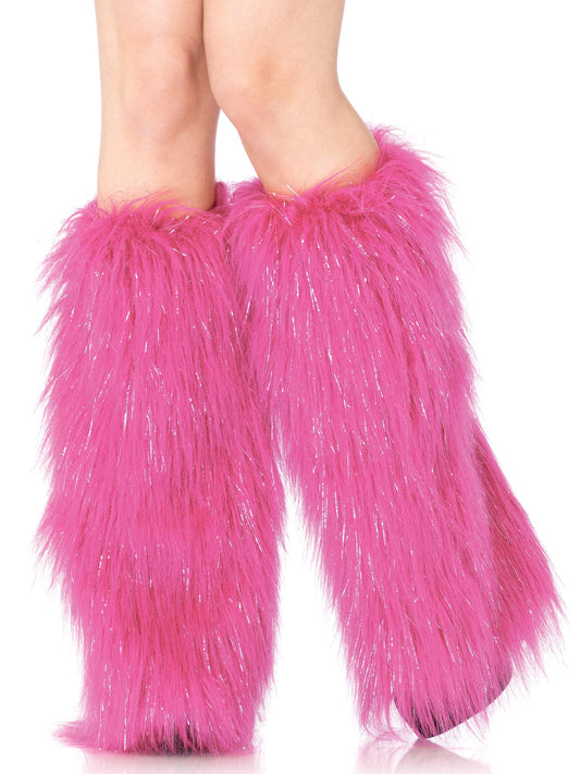 3923 Furry Lurex Leg Warmers