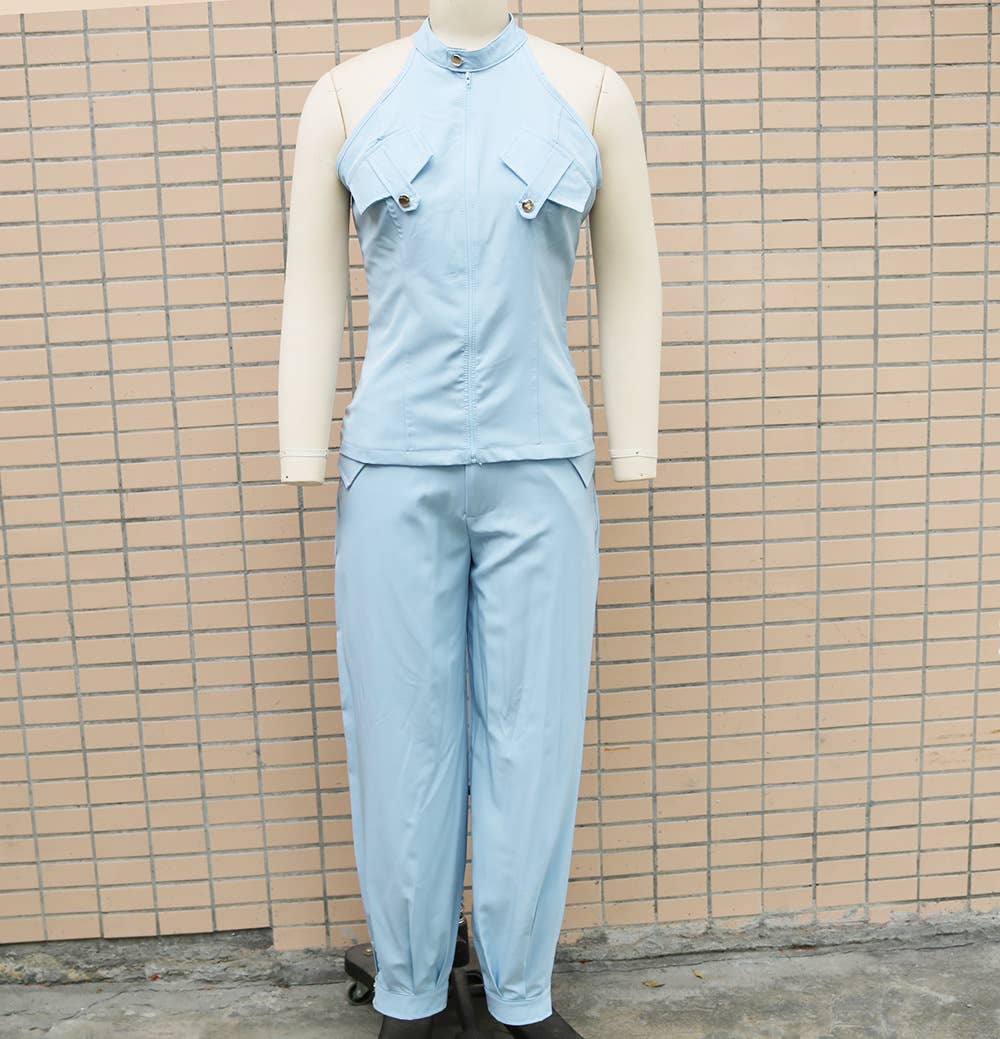 Sleeveless halterneck tank top pants set