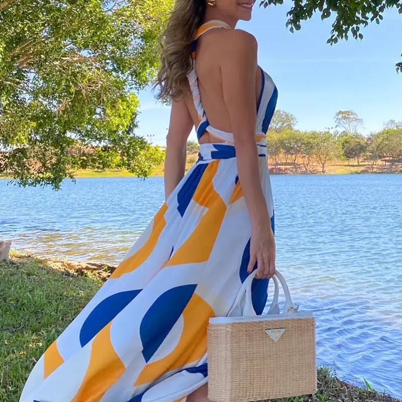 High-Waisted Slit Maxi Dress “Medium”