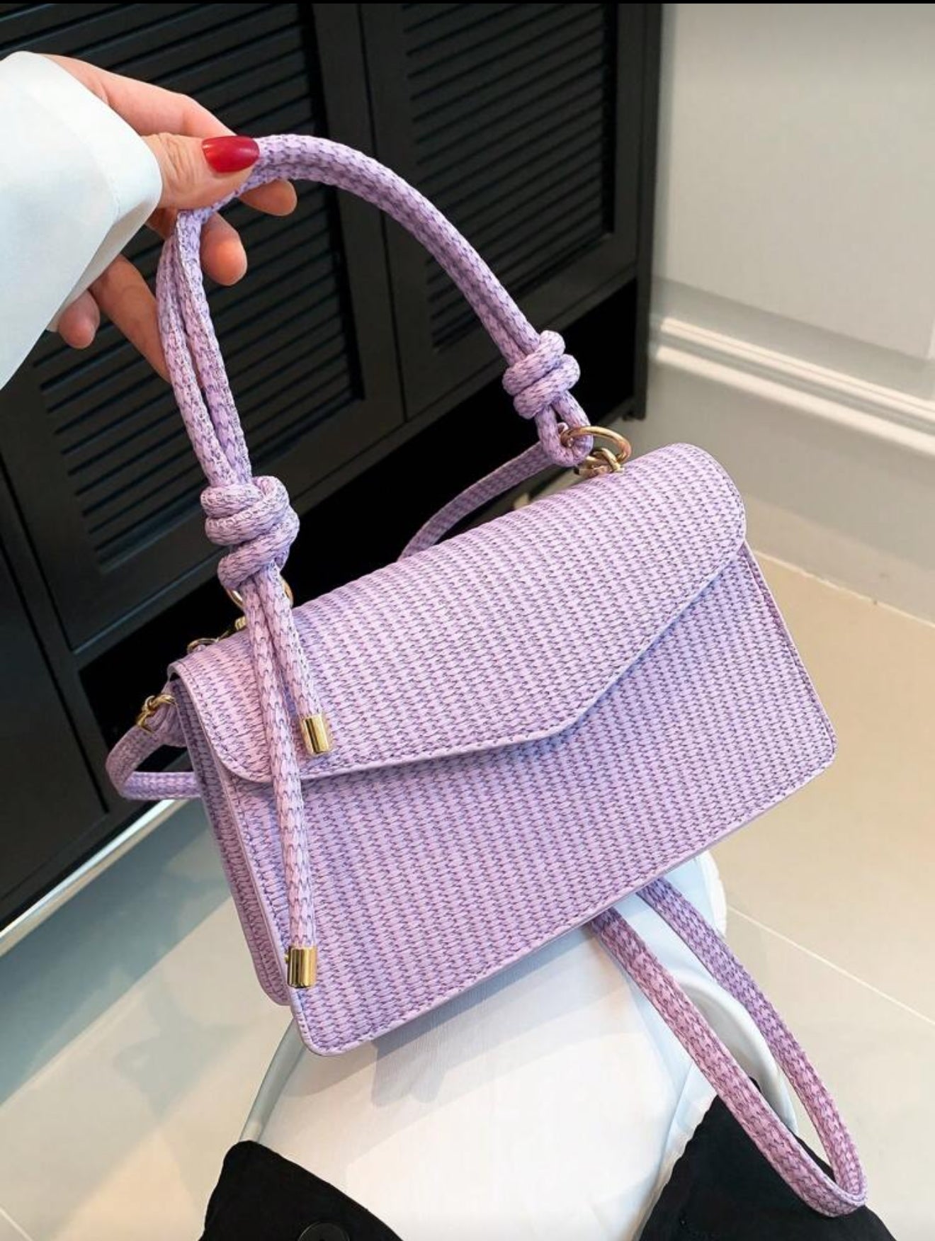 Shoulder Purple Bag Three-In-One