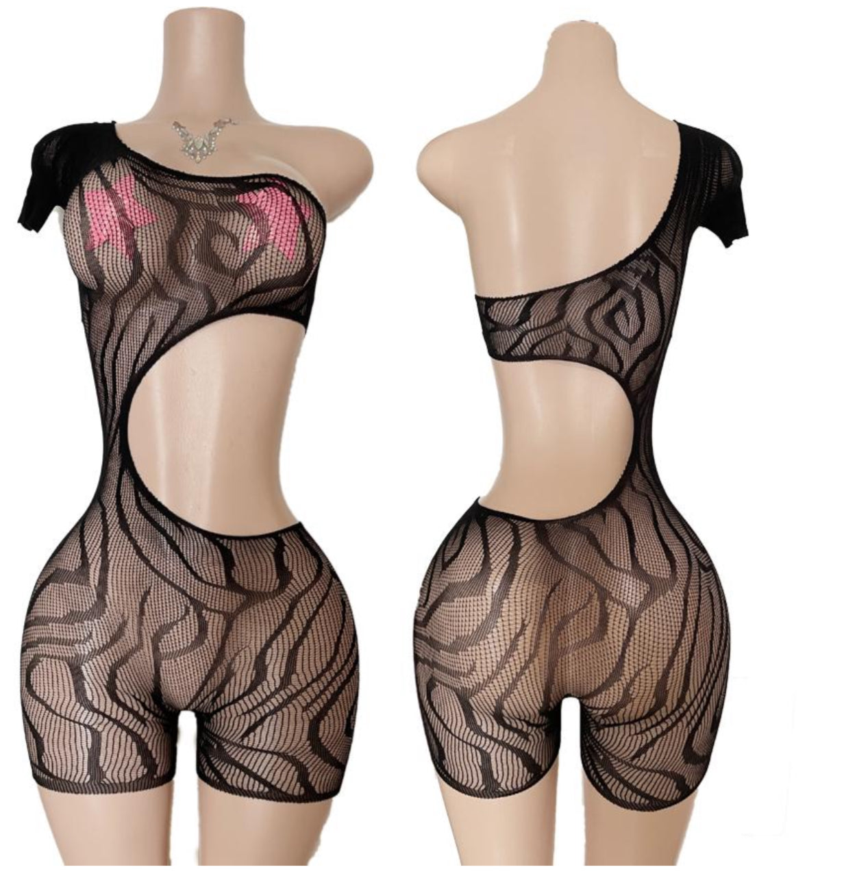E-T81 Exotic Dancewear Black Romper