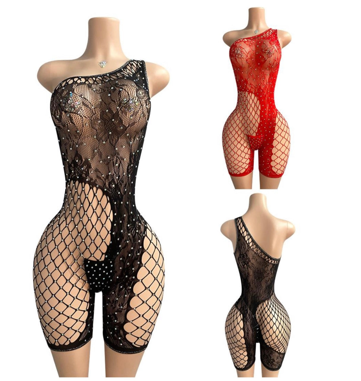 E-R60 2PC one shoulder romper Dancewear