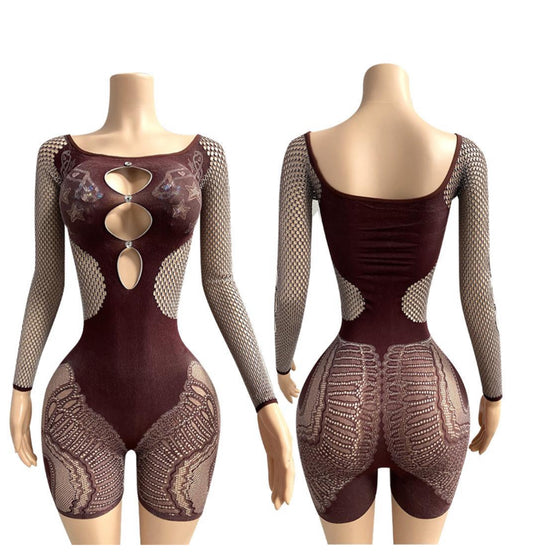 E-M68 dance wear short romper