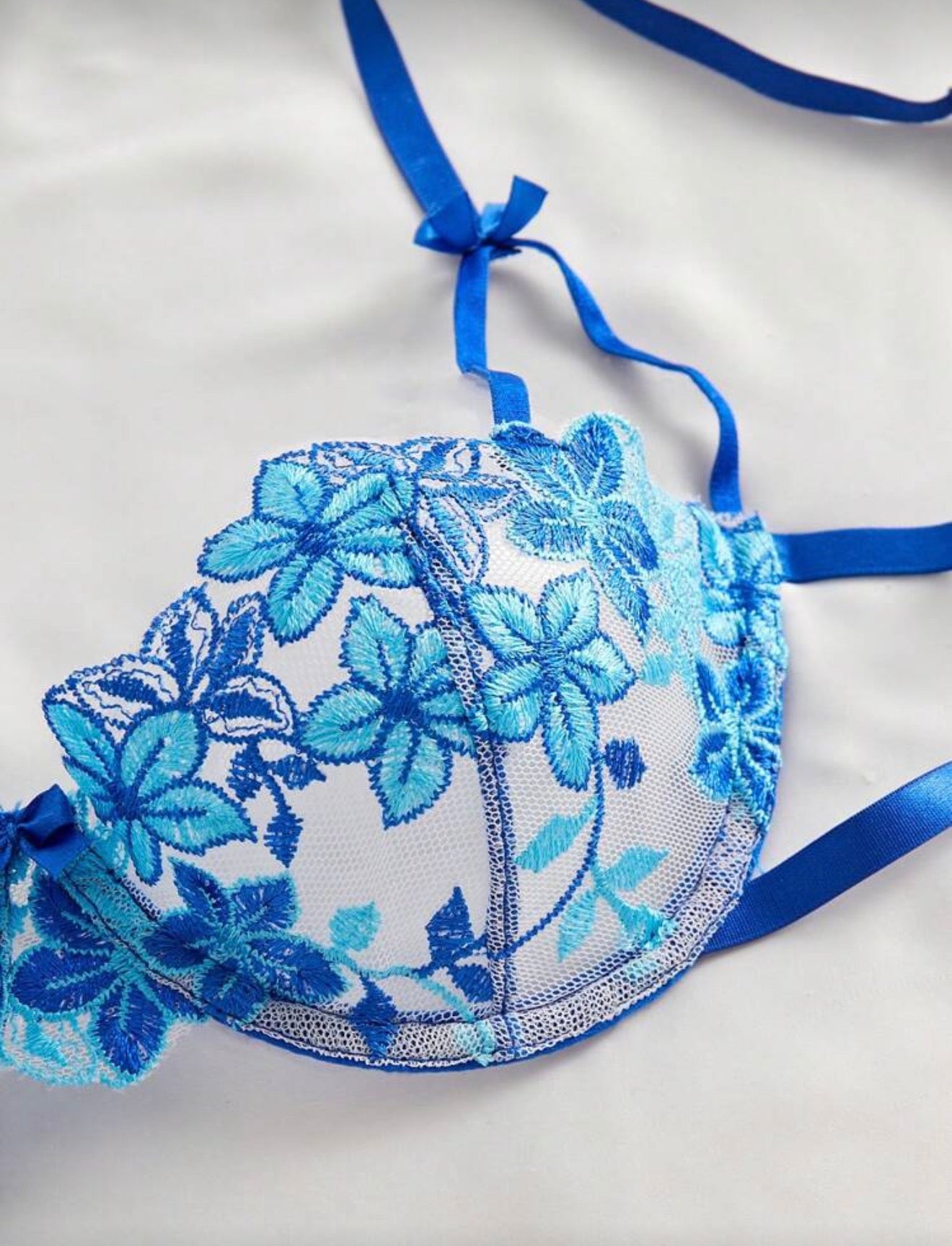 Blue 2PC Sexy Lingerie Small