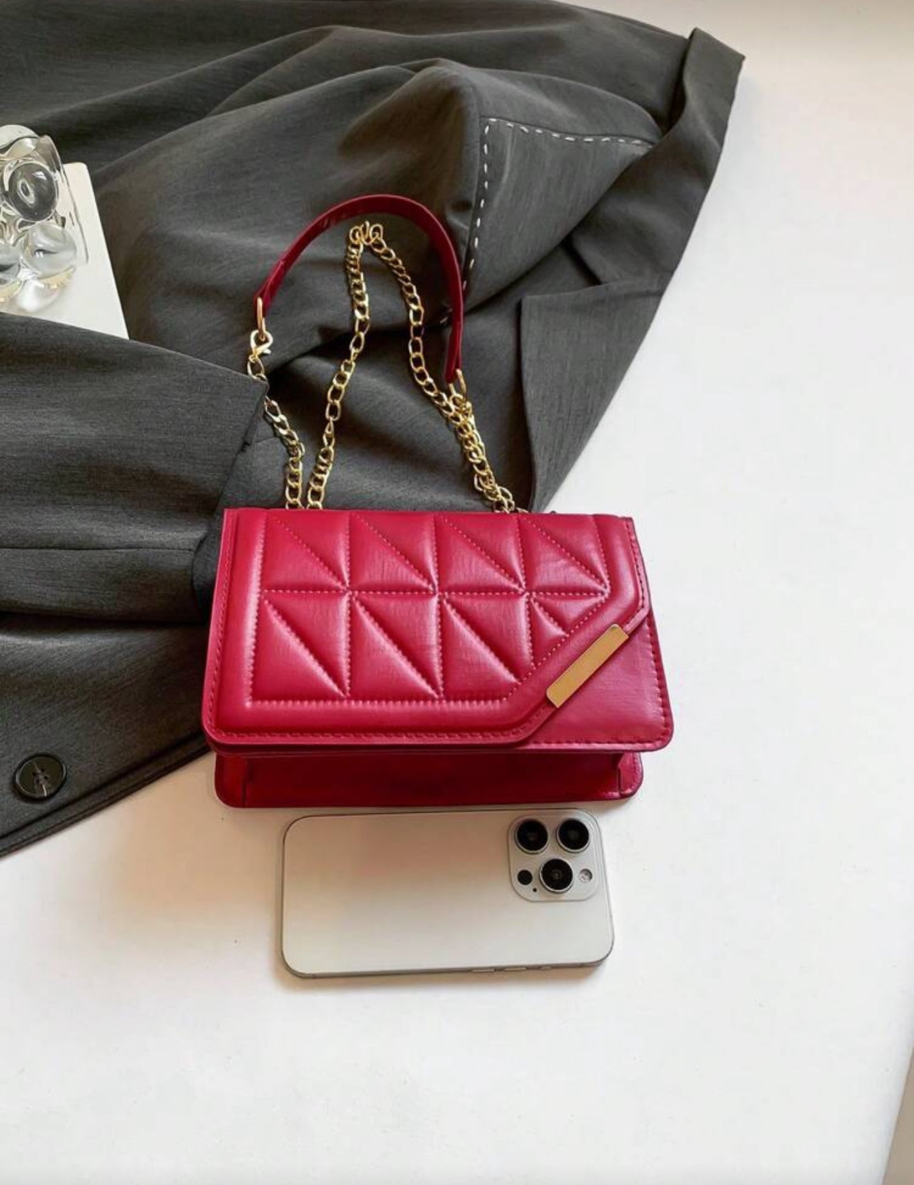 Crossbody Red Square Bag