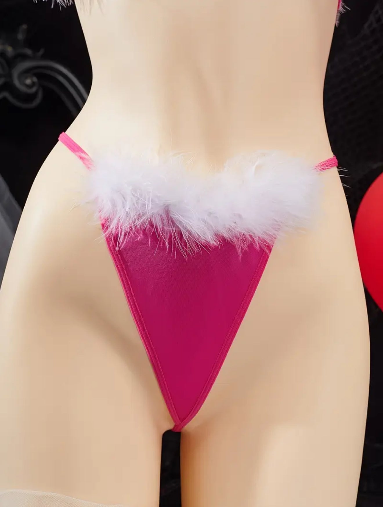 Pink Tie Bow, Women'S Sexy Lingerie Set