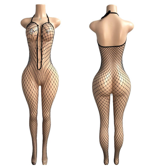 E-M84 full body fishnet dance wear