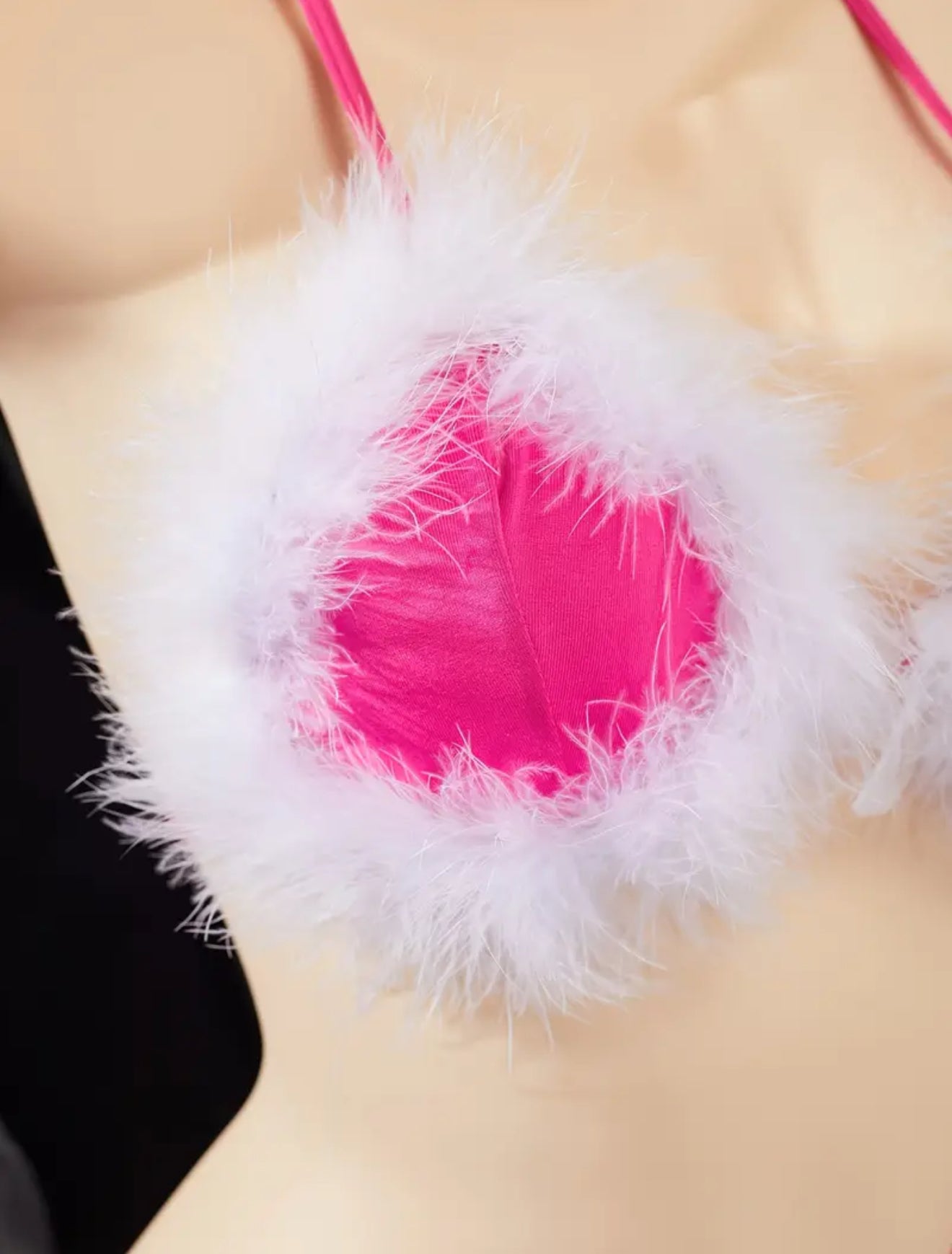 Pink Tie Bow, Women'S Sexy Lingerie Set