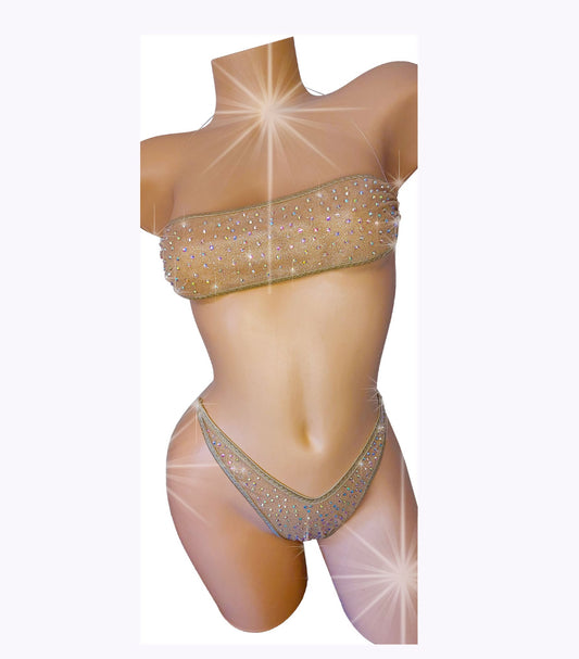 Bandeau Clear elastic micro bikini set