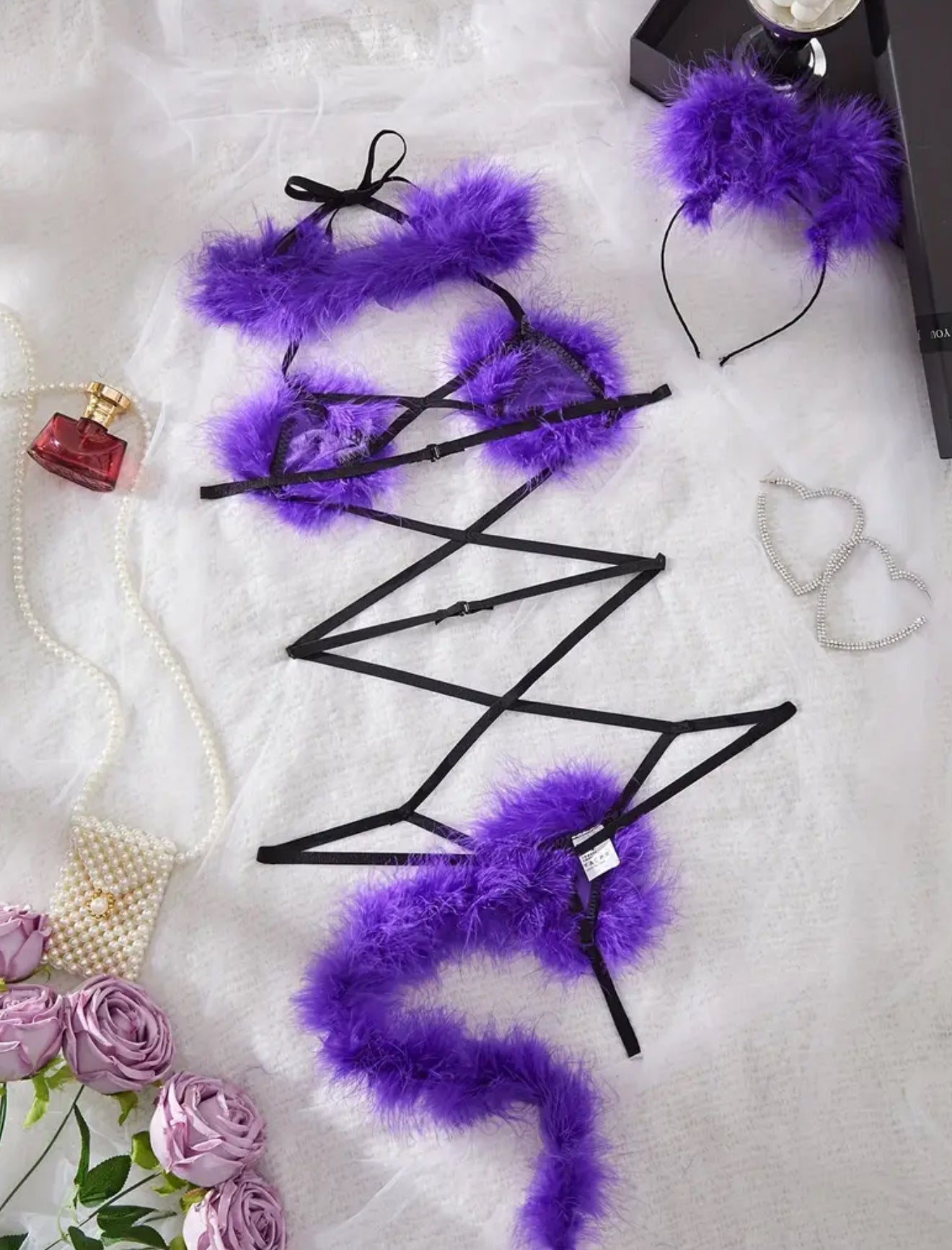 Purple bodysuit lingerie O/S