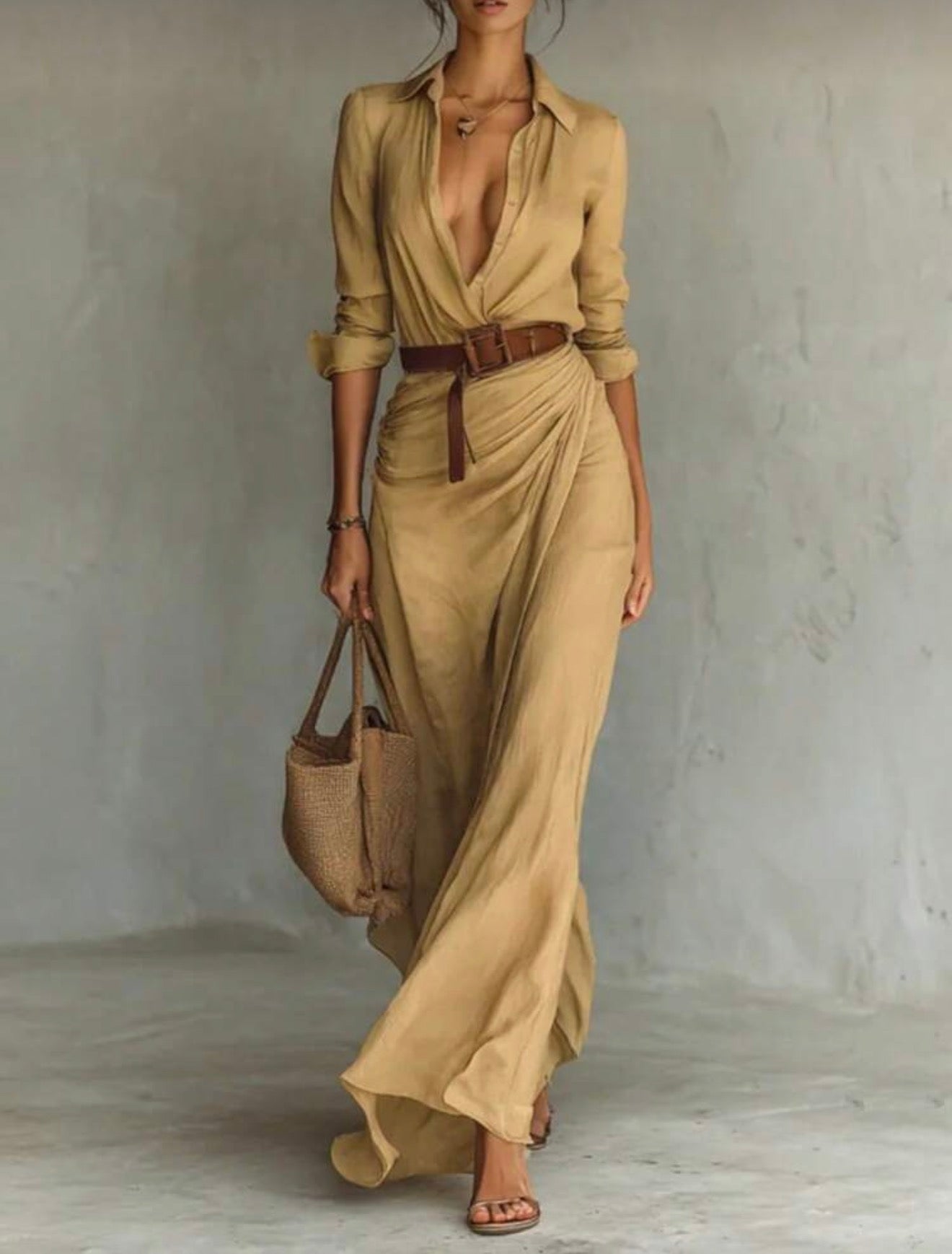 Elegant Casual Long Sleeve Dress Small