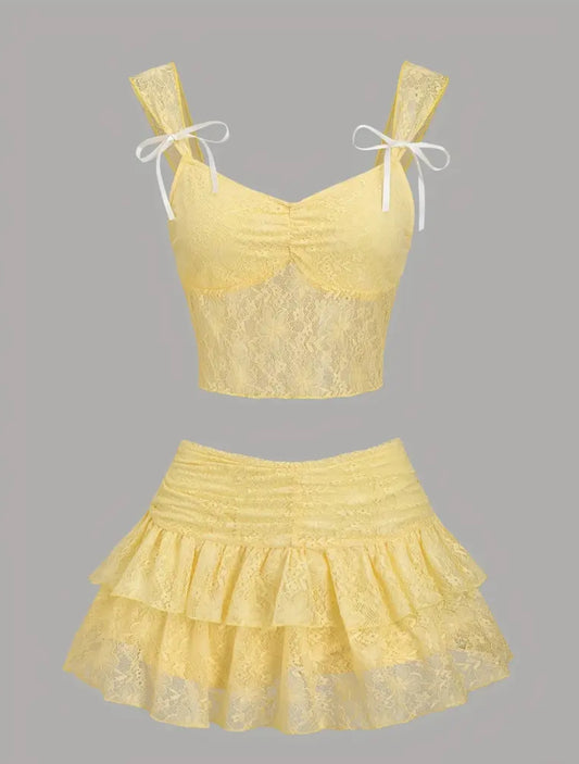 Elegant Women’s 2pcs Lace Set