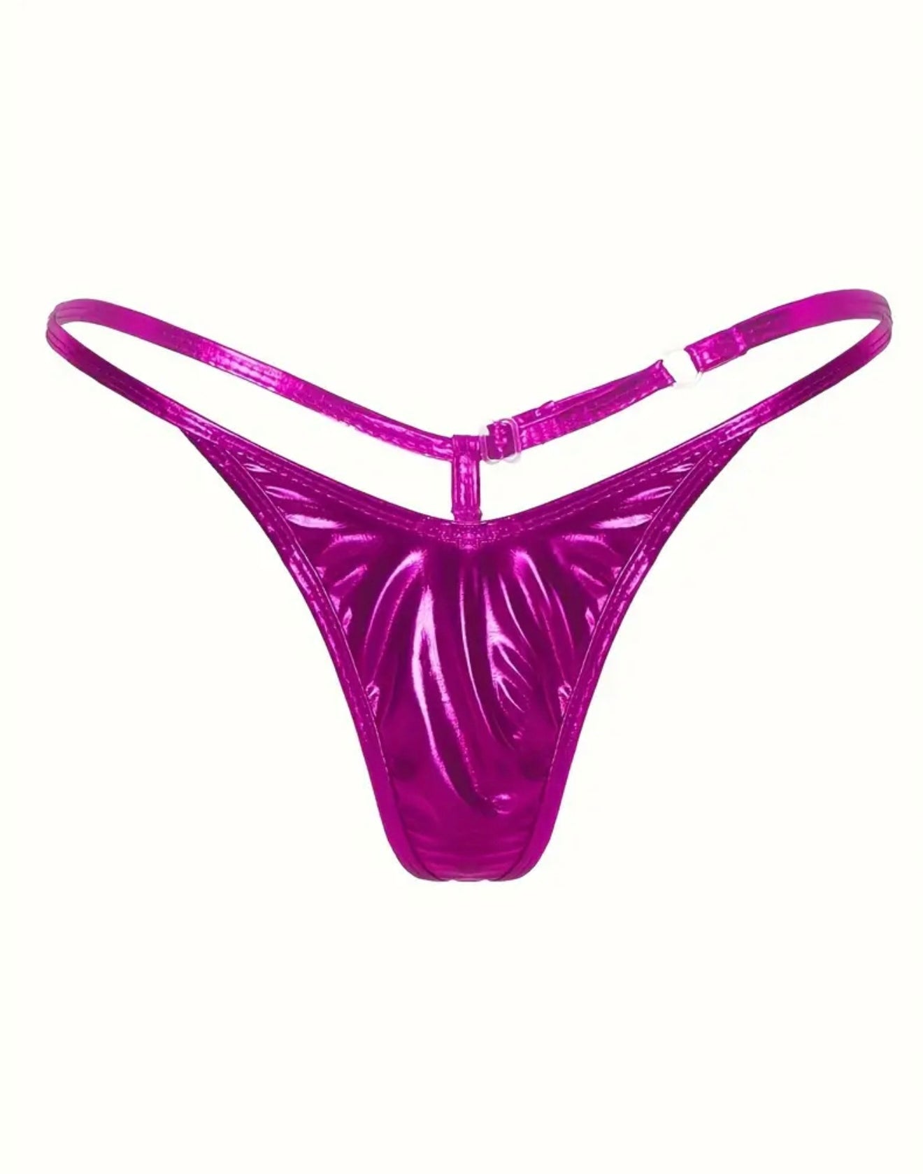 Sexy Solid Color Lingerie Set, Shiny Metallic One Size