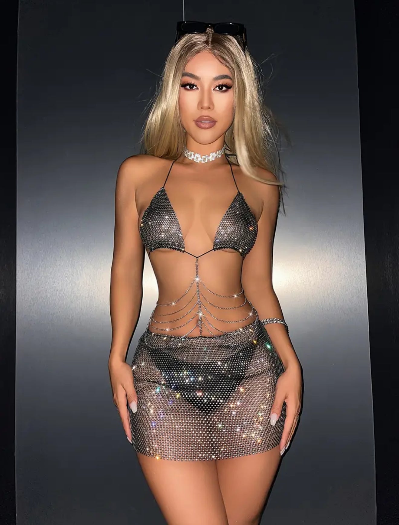 Black club mini skirt hot dress