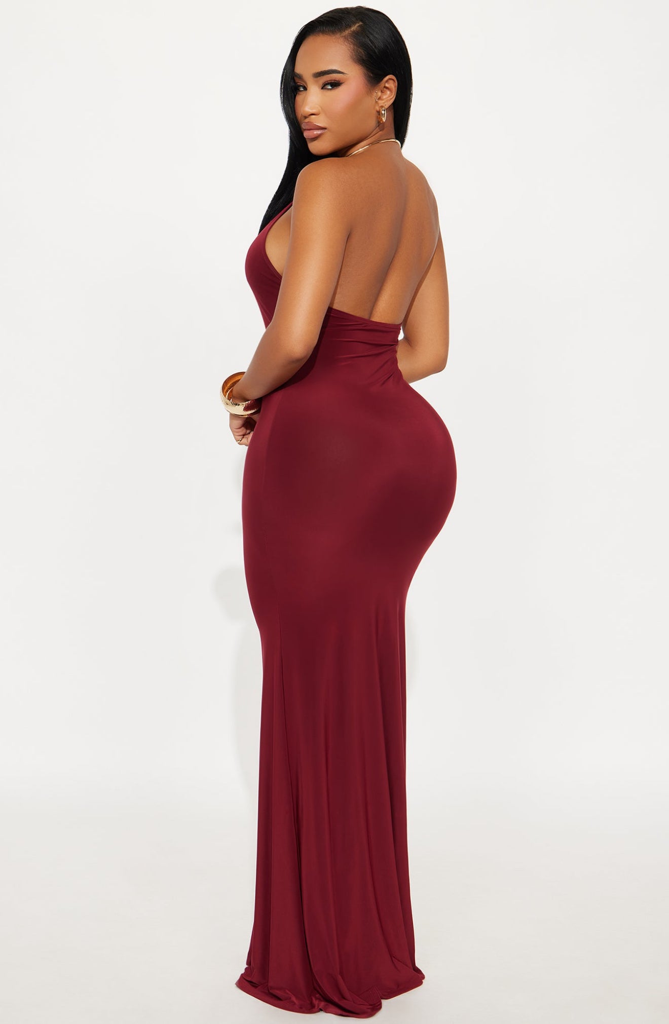 Talia Hardware Plunge Neckline Maxi Dress -