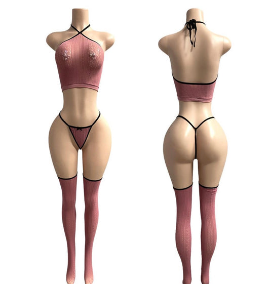 E-M14 Pink 3PC set Dancewear