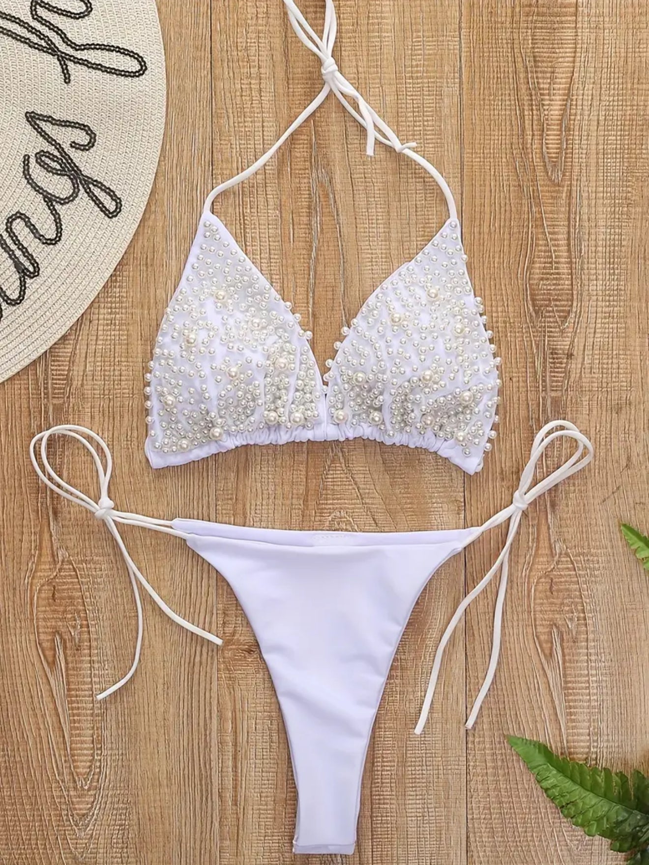 Sexy Pearl White Bikini Set