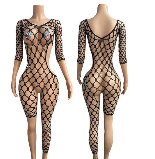 E-T72 dance-wear half leg romper