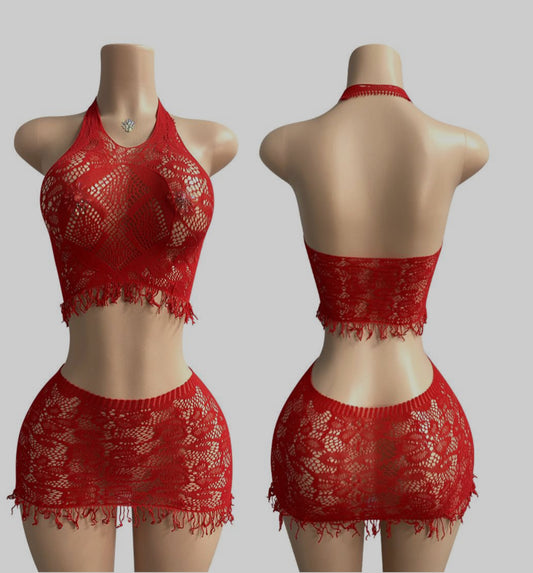 E-W94 Tassel dance skirt set