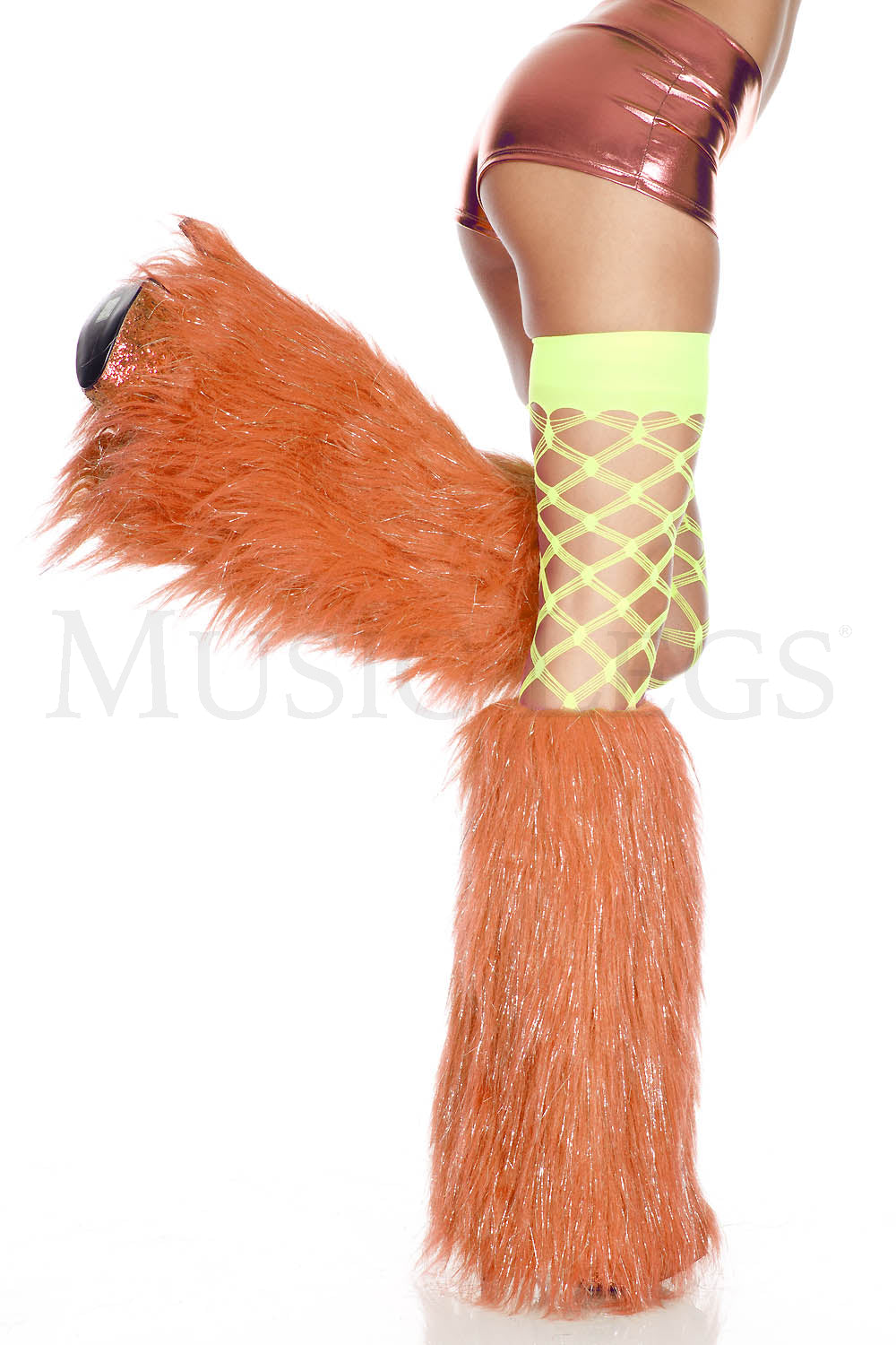 5536 Furry Lurex Leg Warmers