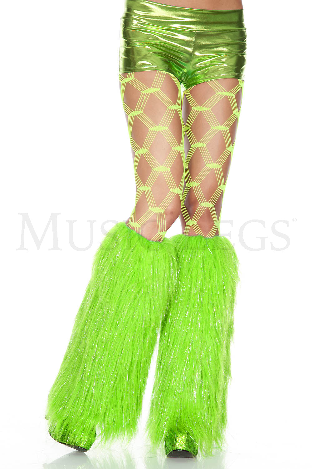 5536 Furry Lurex Leg Warmers