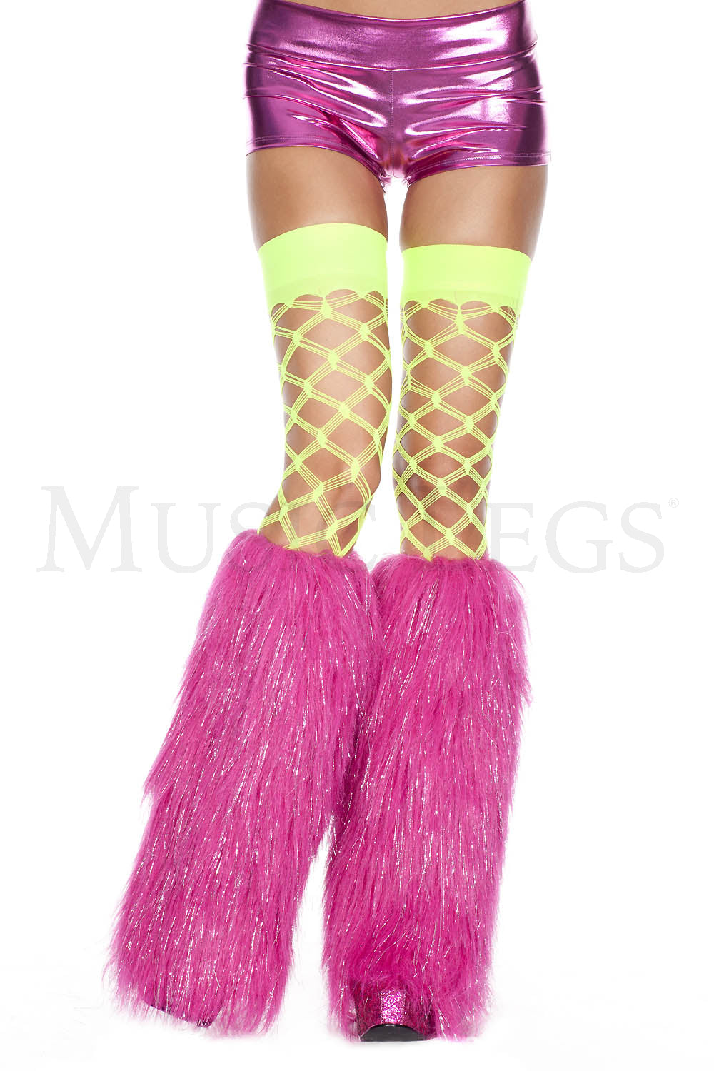 5536 Furry Lurex Leg Warmers
