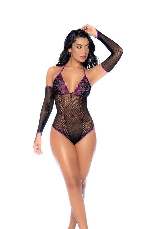 1121 O/S Lace Bodysuit Set