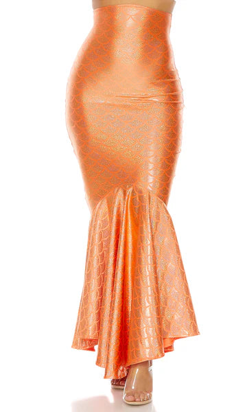 110551 Neon Hologram Mermaid Skirt