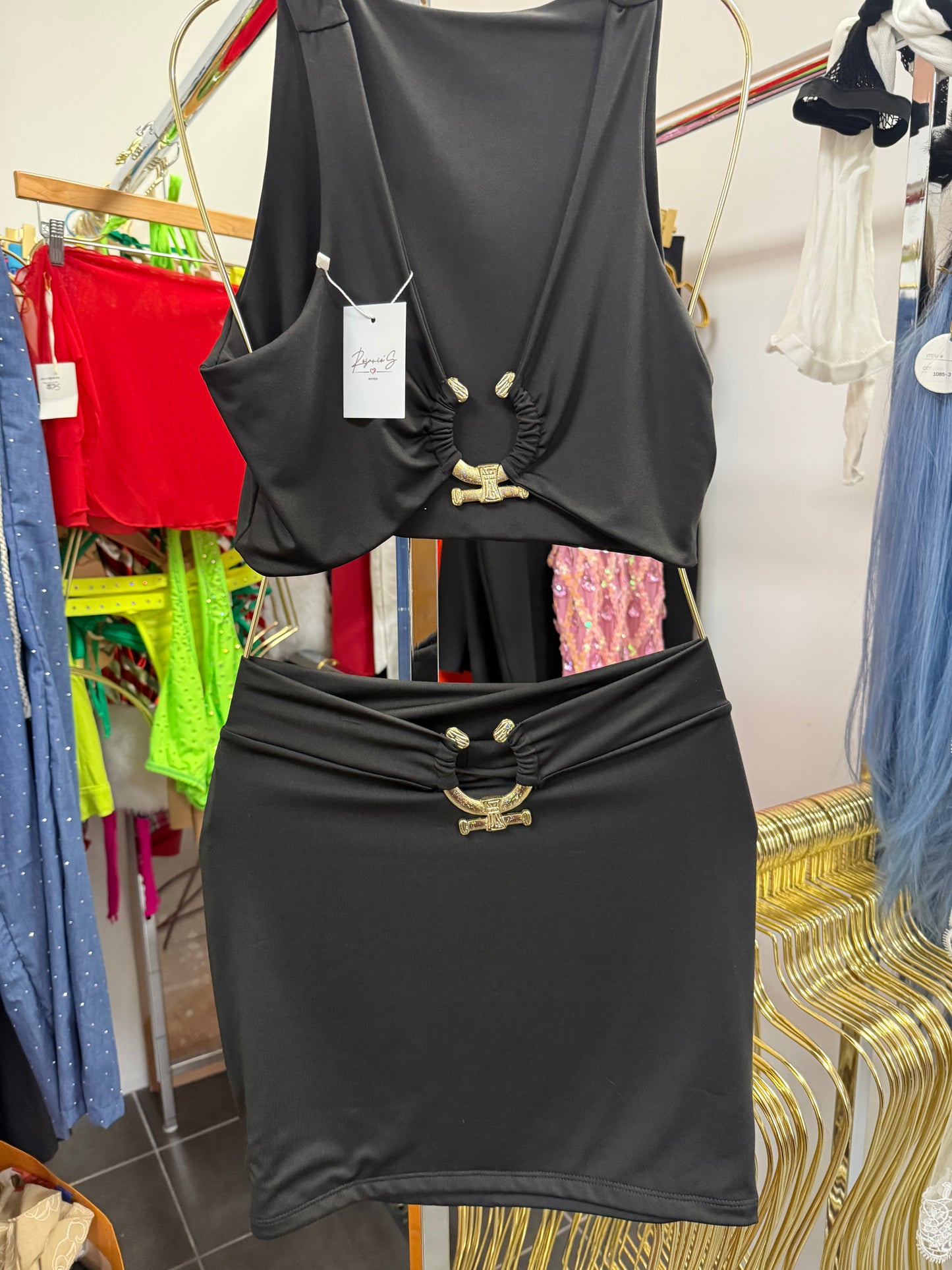 Alexandra 2PC black skirt set