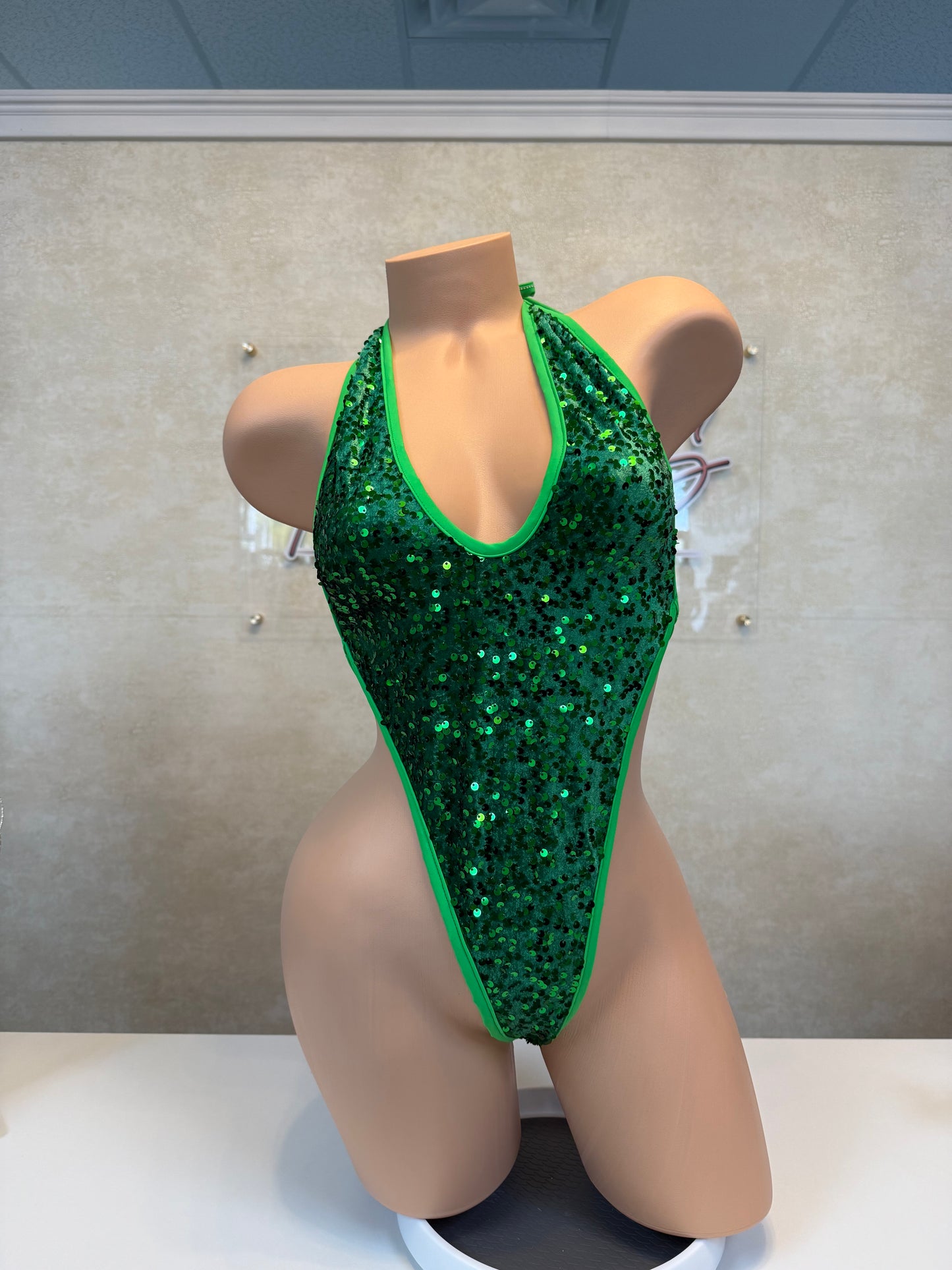 Green Lentejuelas Bodysuit