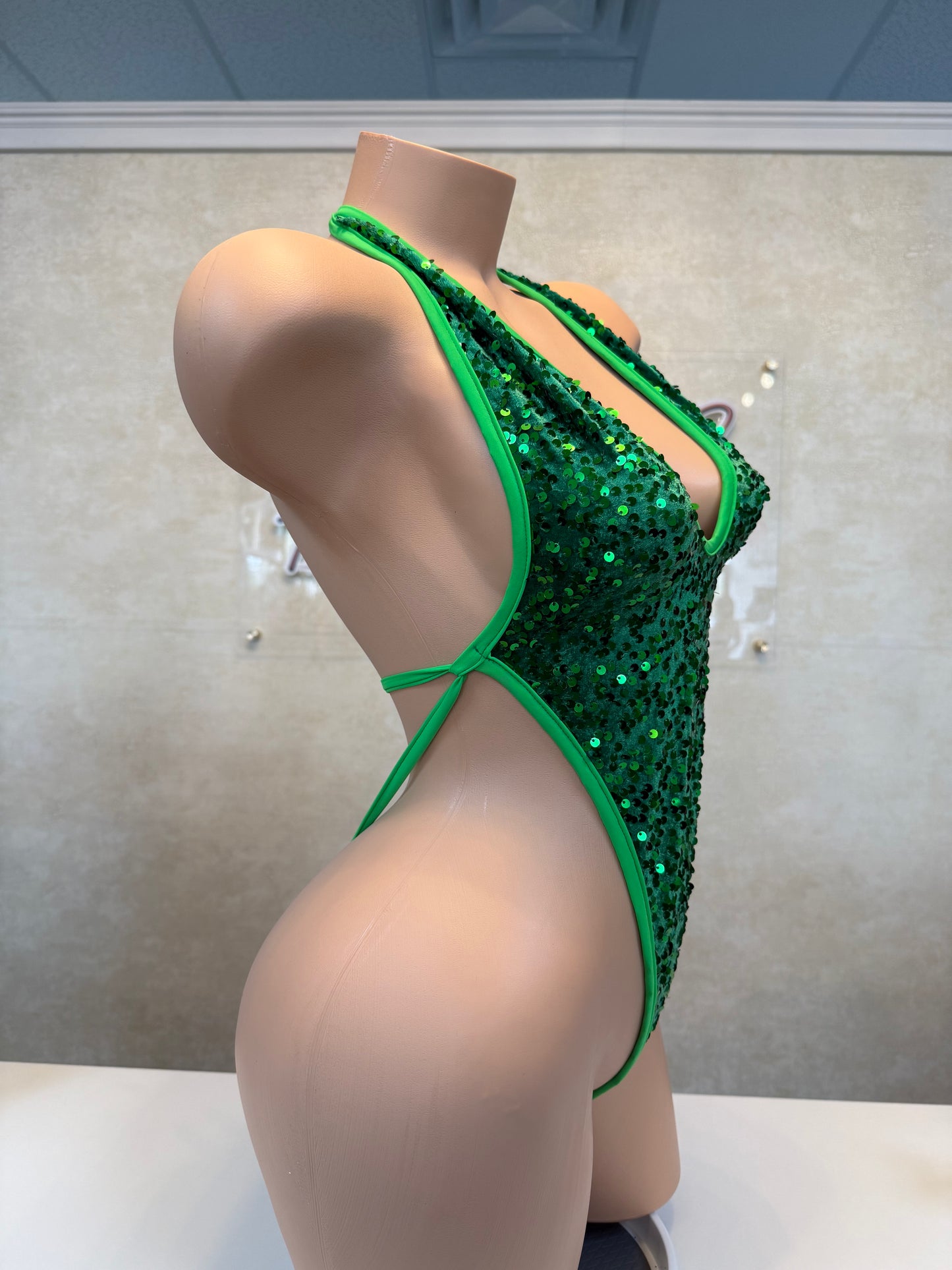Green Lentejuelas Bodysuit