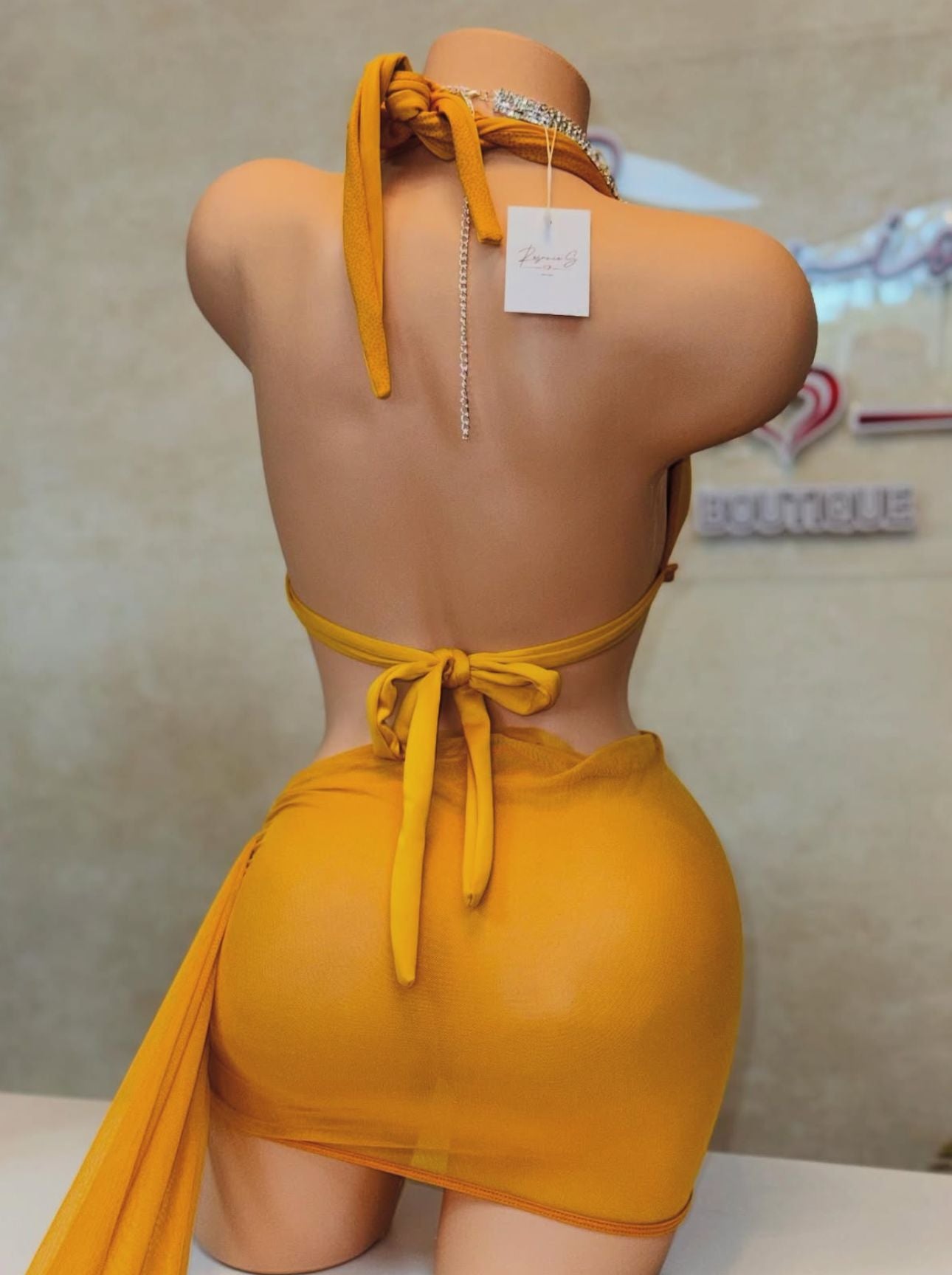 Ángela Mustard 2p set with skirt one size