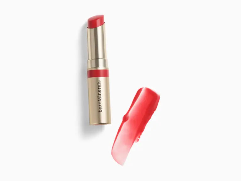 BAREMINERALS
Dewy Lip Gloss-Balm in Strength (Soft Red)