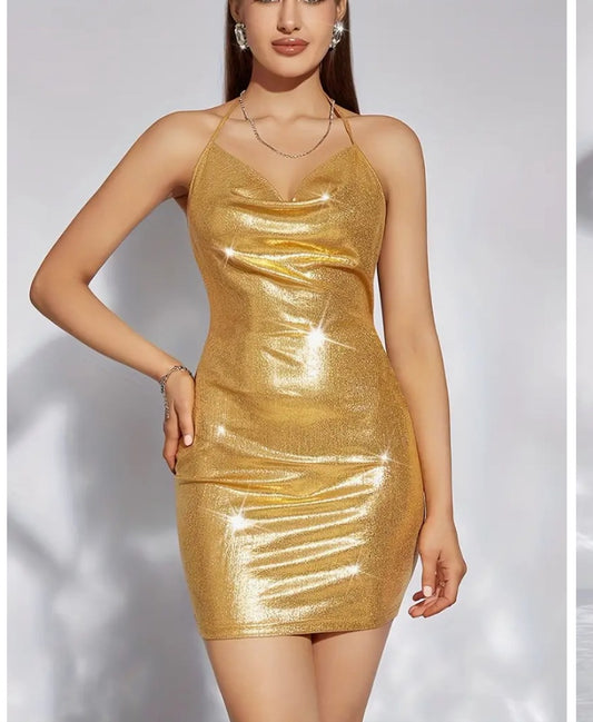 Glitter metallic gold