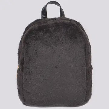 Soft Fuzzy Backpack Black