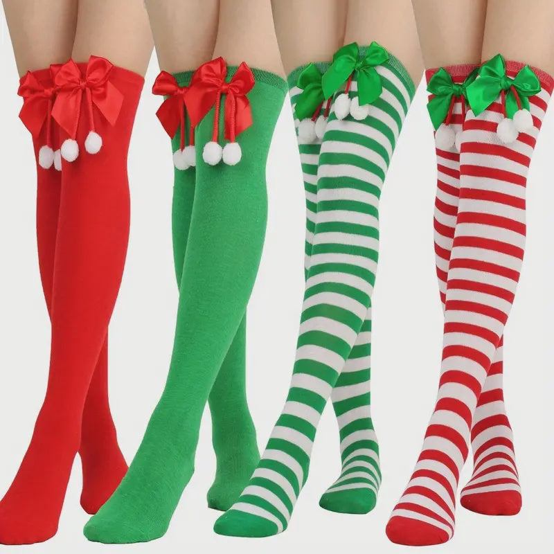 Pairs Christmas Thigh High Sock