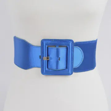 Satin Elastic Belt Cobalt