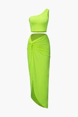 One Shoulder Skirt Set
