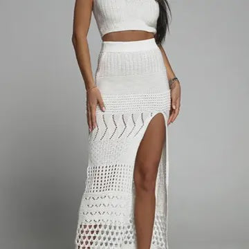 Two-Piece white Bikini Cover-Up