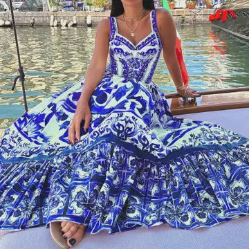 Floral Slip Sundress blue