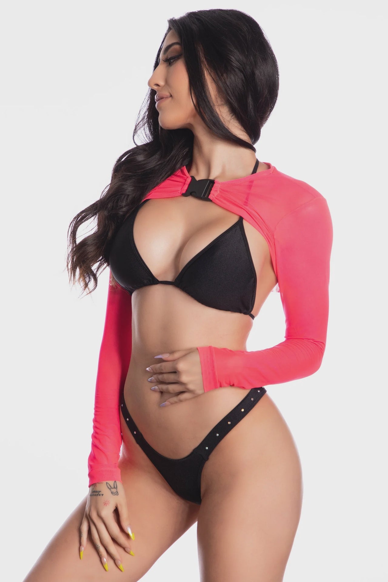 89 - Mesh Top With Buckle Pink