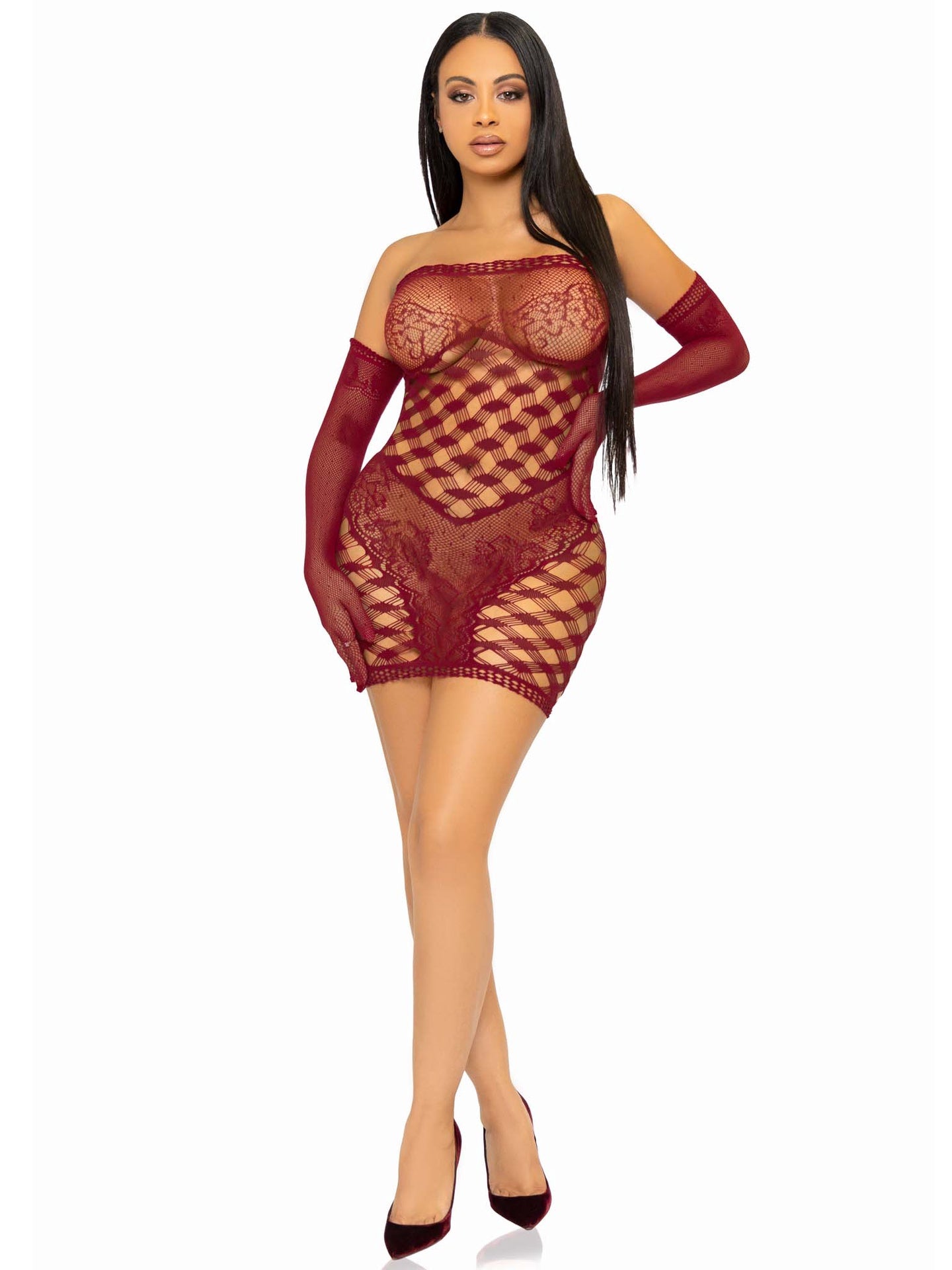 86136 2 PC Hardcore net tube dress