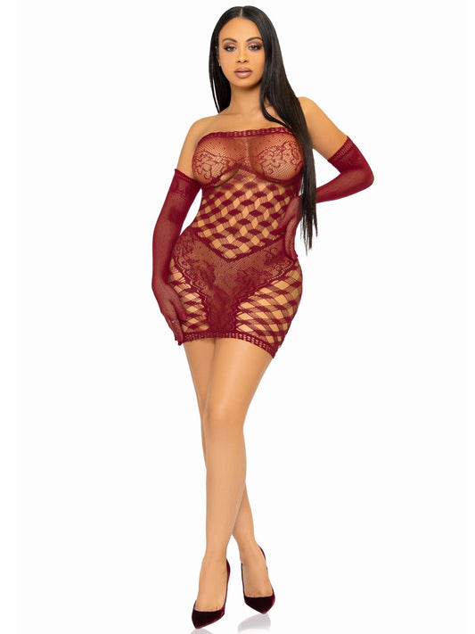 86136 2 PC Hardcore net tube dress